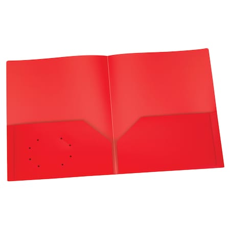 Oxford Poly Two Pocket Portfolio, Red, 25PK 76018